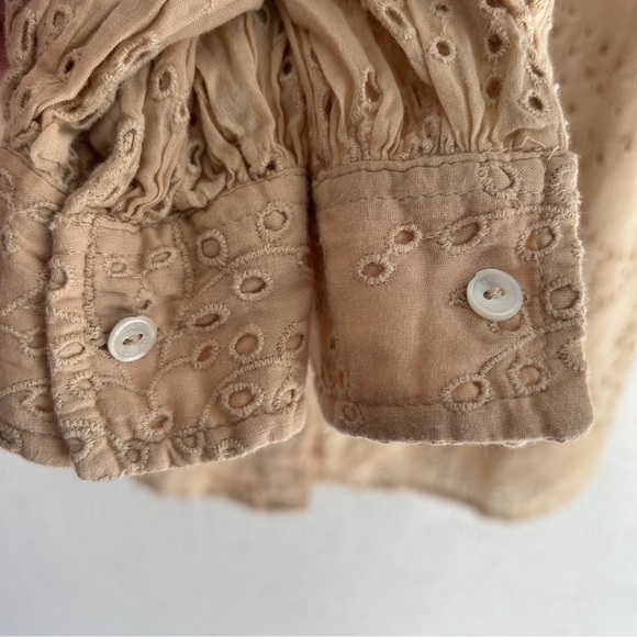 Nili Lotan Andree Eyelet Shirt in Barley sz Small - Picture 5 of 6